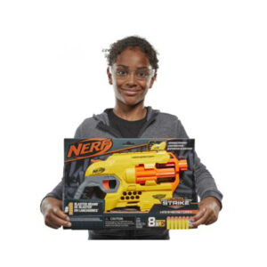 Nerf Alpha Strike Hammerstorm Blaster, Hammer-Priming Action, 8-Dart Drum, 8 Darts